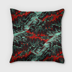 Подушка квадратная Красно-Белая Вулканическая Лава, цвет: 3D-принт