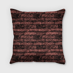 Подушка квадратная Стена из кирпича терракотового цвета Лофт