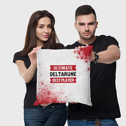 Подушка квадратная Deltarune: красные таблички Best Player и Ultimate, цвет: 3D-принт — фото 2