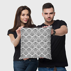 Подушка квадратная Черно-белый геометрический узор Арт деко, цвет: 3D-принт — фото 2
