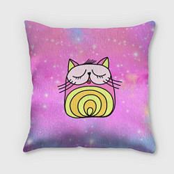Подушка квадратная Абстрактный круглый котик, цвет: 3D-принт