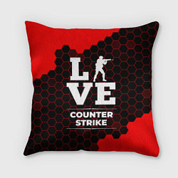 Подушка квадратная Counter Strike Love Классика, цвет: 3D-принт