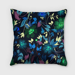 Подушка квадратная Color summer night Floral pattern