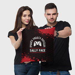 Подушка квадратная Sally Face Пришел, Увидел, Победил, цвет: 3D-принт — фото 2