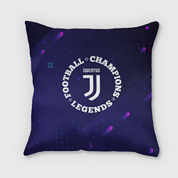 Подушка квадратная Символ Juventus и круглая надпись Football Legends