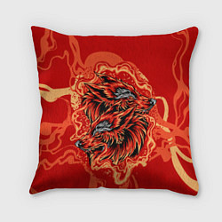 Подушка квадратная Огненные лисы, цвет: 3D-принт