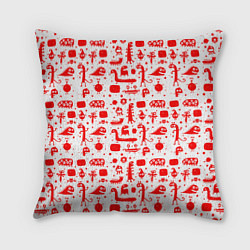 Подушка квадратная RED MONSTERS, цвет: 3D-принт