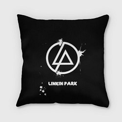Подушка квадратная Linkin Park логотип краской, цвет: 3D-принт