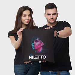 Подушка квадратная Нилетто - портрет, цвет: 3D-принт — фото 2