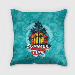 Подушка квадратная Summer time - летнее время, цвет: 3D-принт