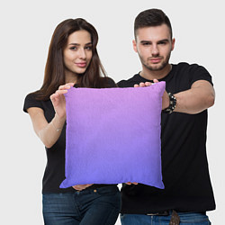 Подушка квадратная PINK-PURPLE GRADIENT ГРАДИЕНТ РОЗОВО-ФИОЛЕТОВЫЙ, цвет: 3D-принт — фото 2