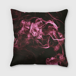 Подушка квадратная Неоновые пары дыма - Розовый, цвет: 3D-принт