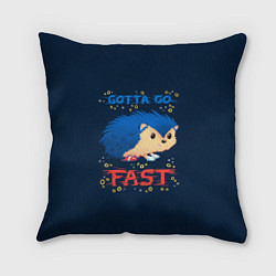 Подушка квадратная Little Sonic gotta go fast, цвет: 3D-принт