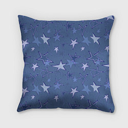 Подушка квадратная Gray-Blue Star Pattern, цвет: 3D-принт