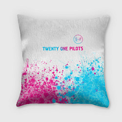 Подушка квадратная Twenty One Pilots Neon Gradient, цвет: 3D-принт