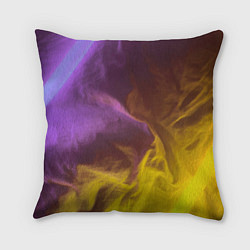 Подушка квадратная Неоновые фонари на шёлковой поверхности - Фиолетов