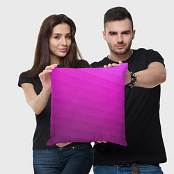 Подушка квадратная Розовый неоновый полосатый узор Pink neon, цвет: 3D-принт — фото 2
