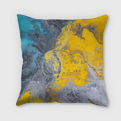 Подушка квадратная Извержение Красок, цвет: 3D-принт