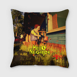 Подушка квадратная Hello Neighbor Привет сосед Сосед поливает, цвет: 3D-принт