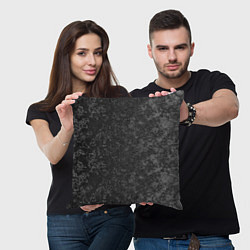 Подушка квадратная Black marble Черный мрамор, цвет: 3D-принт — фото 2