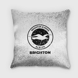 Подушка квадратная Brighton с потертостями на светлом фоне