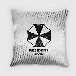 Подушка квадратная Resident Evil с потертостями на светлом фоне