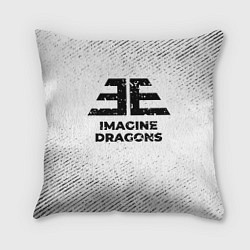 Подушка квадратная Imagine Dragons с потертостями на светлом фоне