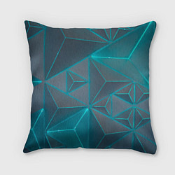 Подушка квадратная Неоновая киберпанк броня - Светло-синий, цвет: 3D-принт