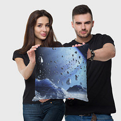 Подушка квадратная Космический пейзаж с ледяными скалами, цвет: 3D-принт — фото 2