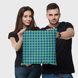 Подушка квадратная Зеленые ромбики, цвет: 3D-принт — фото 2