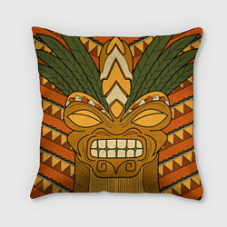 Подушка квадратная Polynesian tiki ANGRY, цвет: 3D-принт