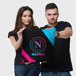Подушка квадратная Napoli FC Neon Gradient, цвет: 3D-принт — фото 2