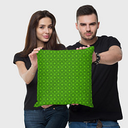 Подушка квадратная Зеленые круги и ромбы, цвет: 3D-принт — фото 2