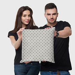 Подушка квадратная Черно-белые сердечки, цвет: 3D-принт — фото 2