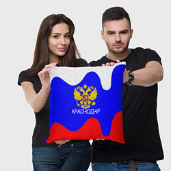 Подушка квадратная Краснодар - ГЕРБ, цвет: 3D-принт — фото 2