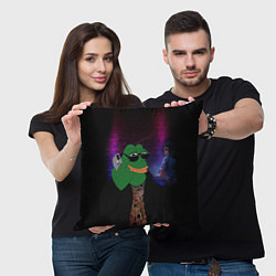 Подушка квадратная Pepe Frog в клубе, цвет: 3D-принт — фото 2