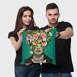 Подушка квадратная Фрида Кало - Арт Портрет, цвет: 3D-принт — фото 2