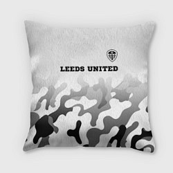 Подушка квадратная Leeds United sport на светлом фоне: символ сверху