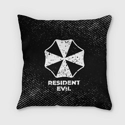 Подушка квадратная Resident Evil с потертостями на темном фоне, цвет: 3D-принт