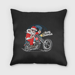 Подушка квадратная Santa on a bike