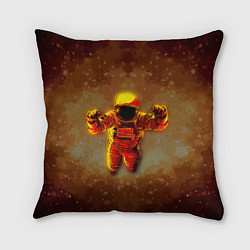 Подушка квадратная Космонавт в пылающем космосе, цвет: 3D-принт