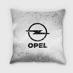 Подушка квадратная Opel с потертостями на светлом фоне