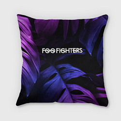 Подушка квадратная Foo Fighters neon monstera