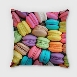 Подушка квадратная Цветные Макаруны, цвет: 3D-принт