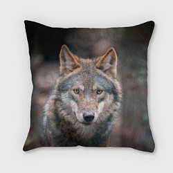 Подушка квадратная Волк с грустными глазами, цвет: 3D-принт