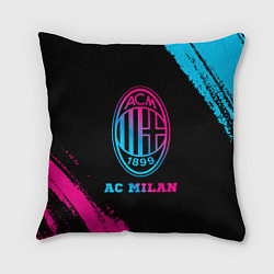 Подушка квадратная AC Milan - neon gradient