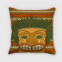 Подушка квадратная Polynesian tiki CONFUSED, цвет: 3D-принт