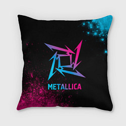 Подушка квадратная Metallica - neon gradient, цвет: 3D-принт