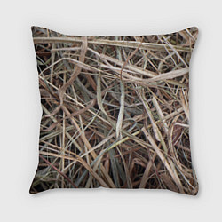 Подушка квадратная Обычная высохшая трава - авангард, цвет: 3D-принт