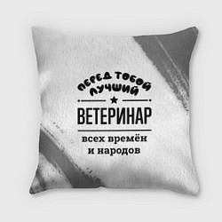 Подушка квадратная Лучший ветеринар - всех времён и народов, цвет: 3D-принт